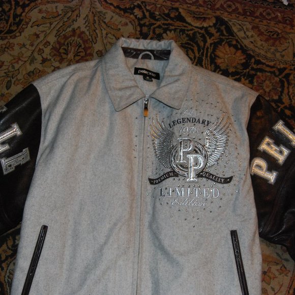 Pelle Pelle Legendary Limited Edition Gray Wool & Brown Leather Jacket men's 2XL - Picture 4 of 16